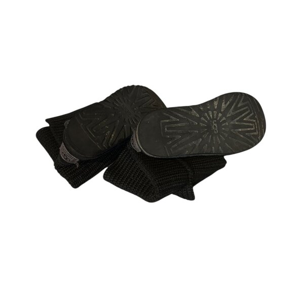 UGG Women’s Classic Cardy Knit Boots Black 3 Button Sz 7 Cozy Winter Cabin Ski - Picture 5 of 7